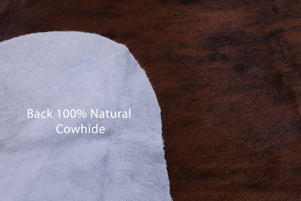 7' 1" X 6' 7" Brindle Natural Cowhide Rug C2197