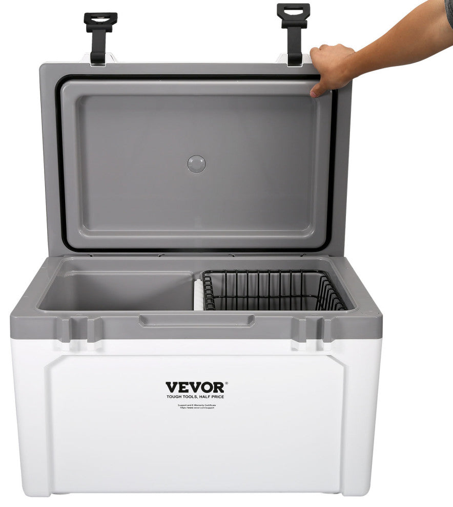 VEVOR Hard Cooler Insulated Portable Cooler Ice Chest, 52 Quart 50-Can Capacity