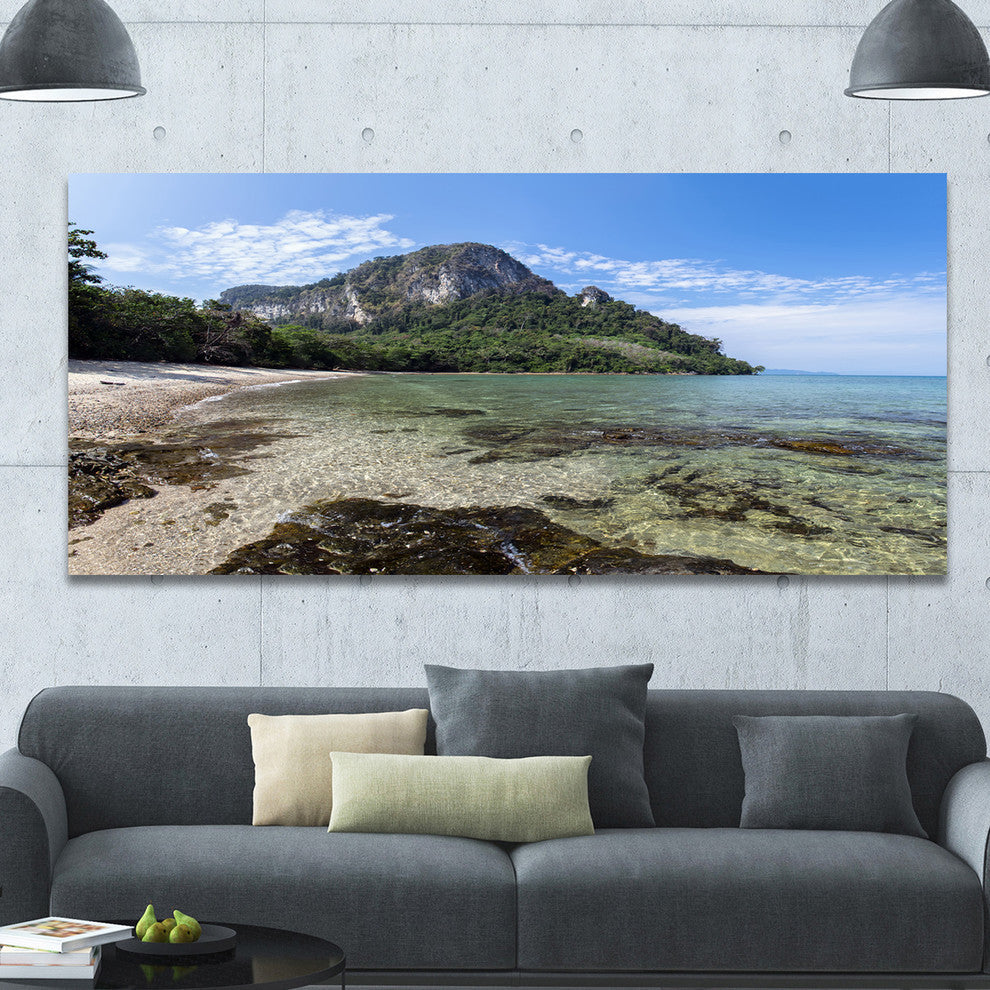 Koh Mook Coast Line, Oversized Seashore Canvas Art Print, 60"x28"
