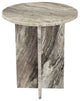 Piper Side Table, Gray and White