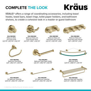 Elie Bathroom 24" Towel Bar, Brushed Gold