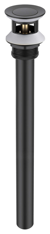 Bathroom Sink Pop Up Drain Stopper, 12" Tailpiece With Overflow KPW104, Matte Black