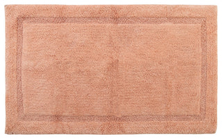 Bath Rug Cotton Solid Color Regency Pattern, Coral, 34"x21"