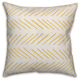 Yellow and White Modern Chevron 18x18 Throw Pillow