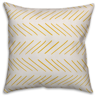 Yellow and White Modern Chevron 18x18 Throw Pillow
