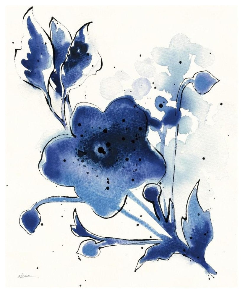"Independent Blooms Blue II" Digital Paper Print by Shirley Novak, 22"x26"