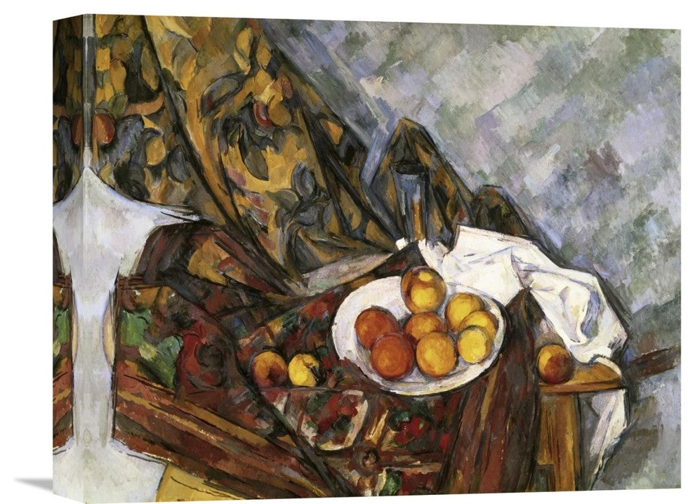 "Still Life with Floral Curtain" Canvas Giclee by Paul Cezanne, 16"x13"