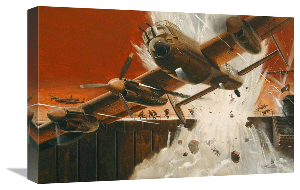 "Dam Busters" Stretched Canvas Giclee by Mort Kunstler, 22x15"