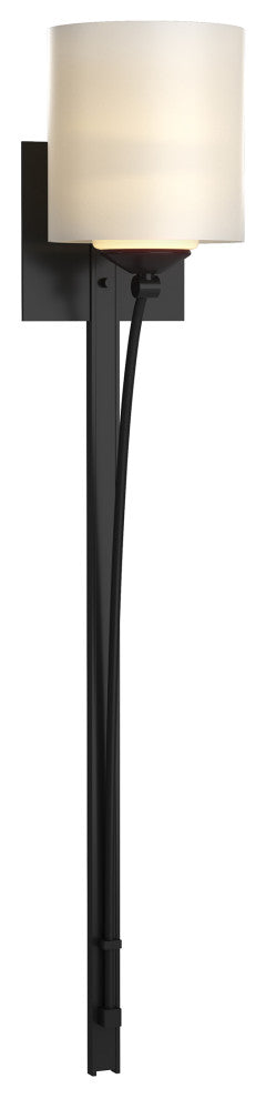 Formae Contemporary 1 Light Sconce, Black Finish, Opal Glass