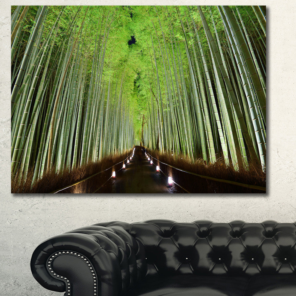 Beautiful Bamboo Forest Panorama, Landscape Canvas Art Print, 40"x30"