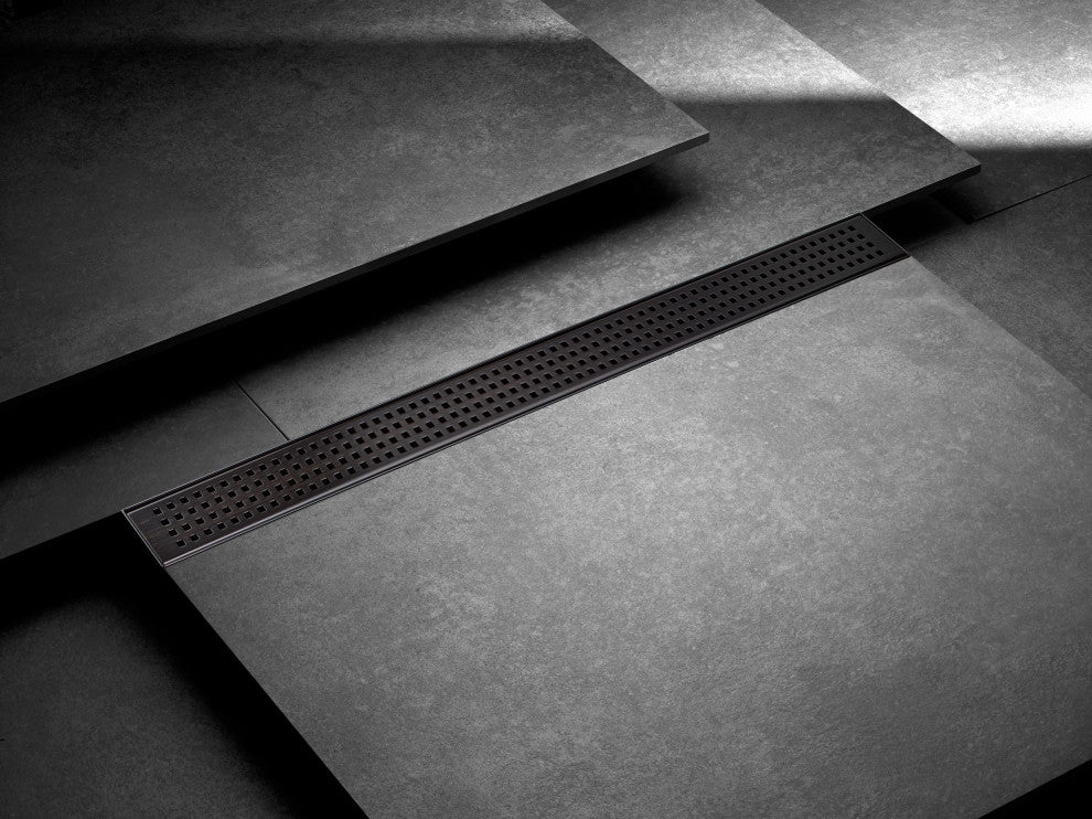 HEATGENE Linear Shower Drain Stainless Steel Rectangle, Venetian Bronze, 24"