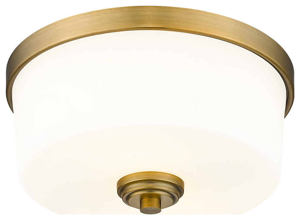 Zlite 220F2-HBR 2-Light Flush Mount, Etched White