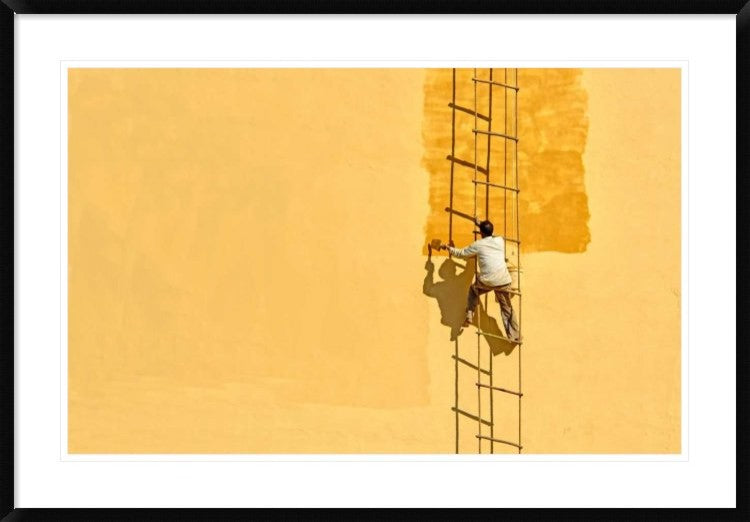 "Der Anstreicher" Framed Digital Print by Anette Ohlendorf, 44x30"