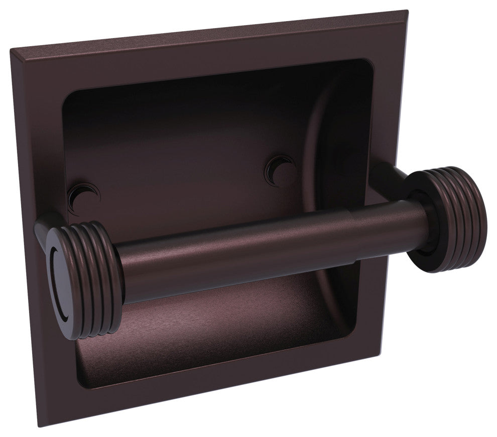 Continental Recessed Toilet Tissue Holder Groovy Accents, Antique Bronze