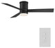 Axis 3-Blade Smart Flush Mount Ceiling Fan 52" Matte Black, 3000K LED Kit