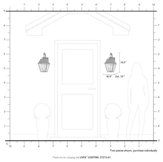 Wentworth 2 Light Charcoal Outdoor Medium Wall Lantern