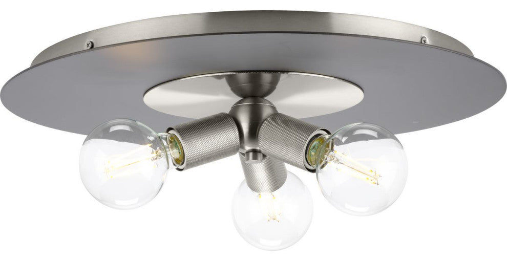 Trimble Collection Three-Light Brushed Nickel 18" Flush Mount