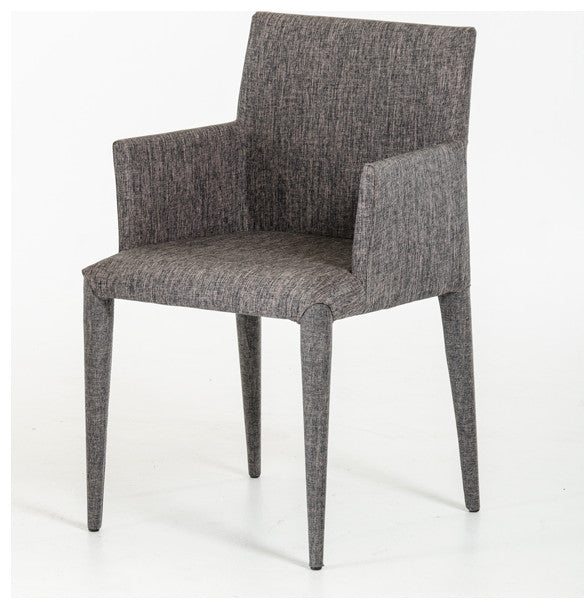 33" Grey Fabric And Metal Dining Chair