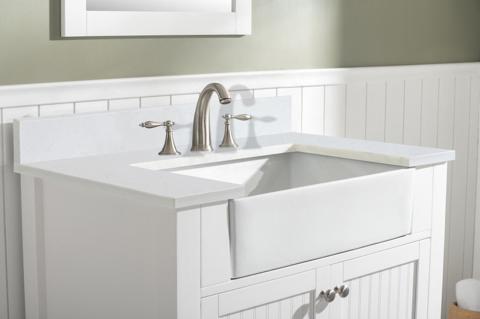 Burbank Transitional White 36" Single Vanity