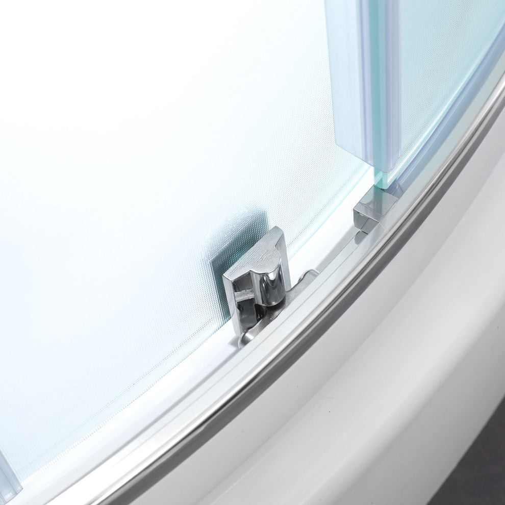 Ove Decors Breeze Shower Kit, Frosted Panels and Base, Chrome, 34"