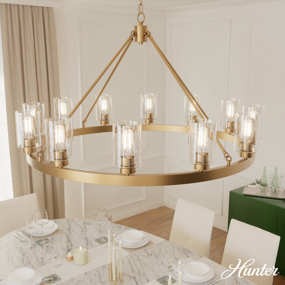 Hartland Alturas Gold With Seeded Glass 12 Light Chandelier Ceiling