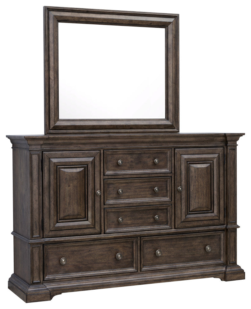 Woodbury 5-Drawer Dresser With Cabinets in Cowboy Boots Brown