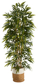 T2979 75 Bamboo Artificial Tree in Handmade Natural Jute and Cotton Planter