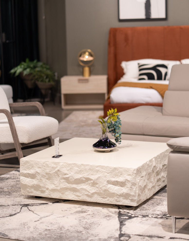 Modrest Quarry Modern Off-White Square Coffee Table