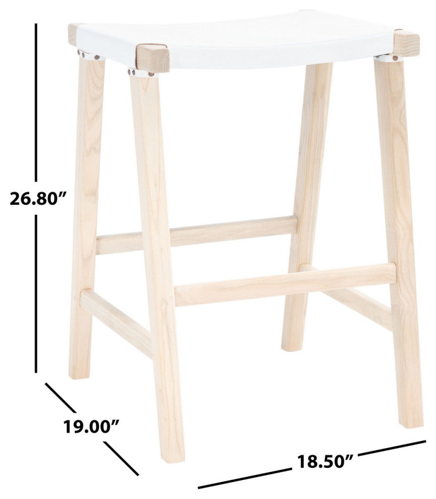 Safavieh Aariz Rectangle Counter Stool, White/Natural