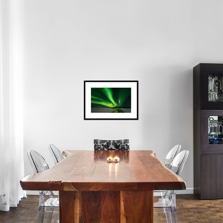 "Aurora Borealis" Framed Digital Print by Brin Ingibergsson-Bragi, 30x21"