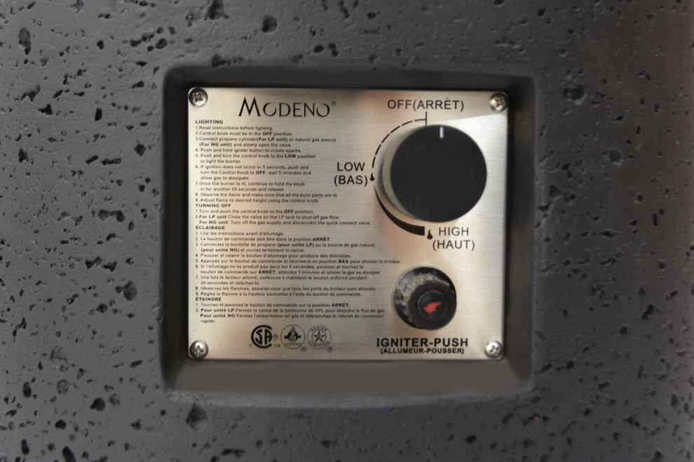 Lava Tube Black Concrete 28" Tall Fire Column by Modeno