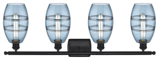 Ballston-Vaz 4-Light 36" Bath Vanity Light, Matte Black, Princess Blue