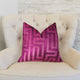 Velvet Maze Runner Fuchsia Handmade Luxury Pillow, 20"x36" King