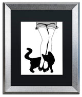 Color Bakery 'Black Cat' Art, Silver Frame, Black Matte, 16"x20"