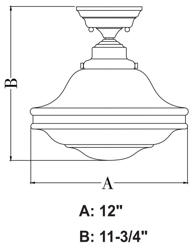 Huntley 12" Semi Flush Ceiling Light Clear Glass Oil Rubbed Bronze