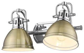 Duncan 2-Light Bath Vanity With Aged Brass Shade