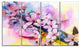Japanese Cherry Blossoms Watercolor, Floral Canvas Art Print, 48"x28", 4 Panels