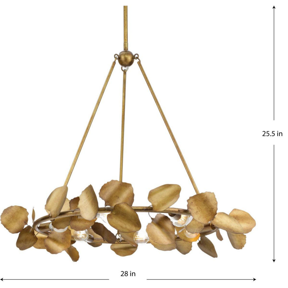 Laurel Collection 6-Light Transitional Chandelier, Gold Ombre