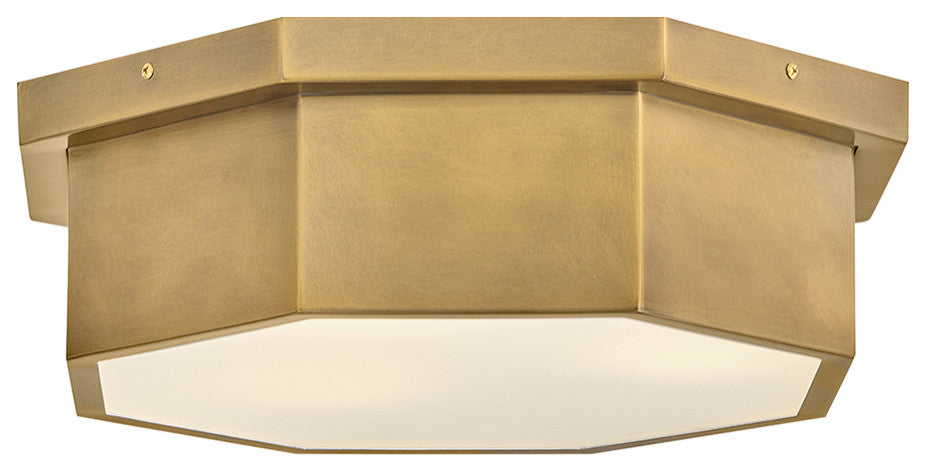 Hinkley Facet Medium Flush Mount, Heritage Brass