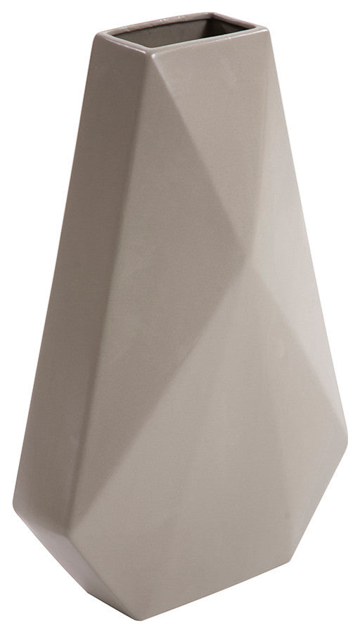 Geo Matte Stone Ceramic Vase, Medium