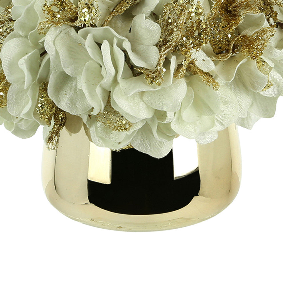Hydrangea Holiday Arrangement in a Glass Vase