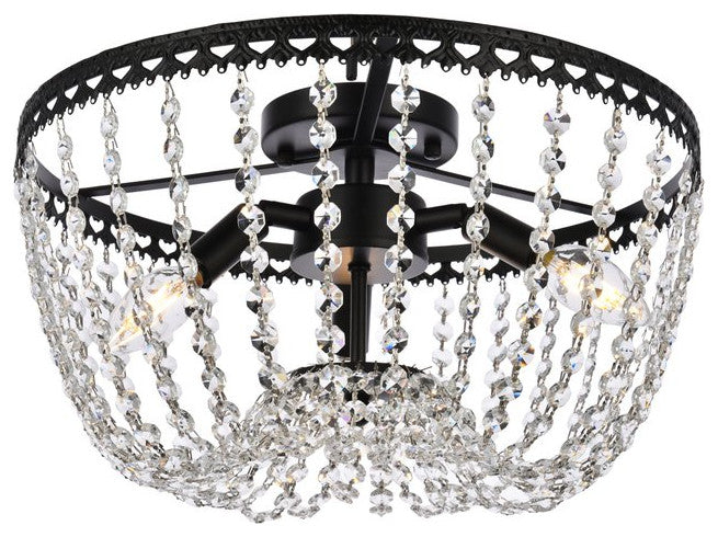 Kaine 16" Flush Mount, Black