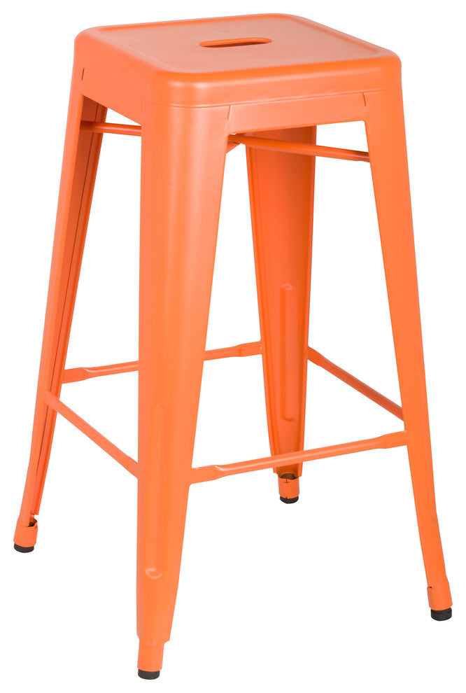Highland Commercial Grade Barstool, Frosted Orange (Set of 4)
