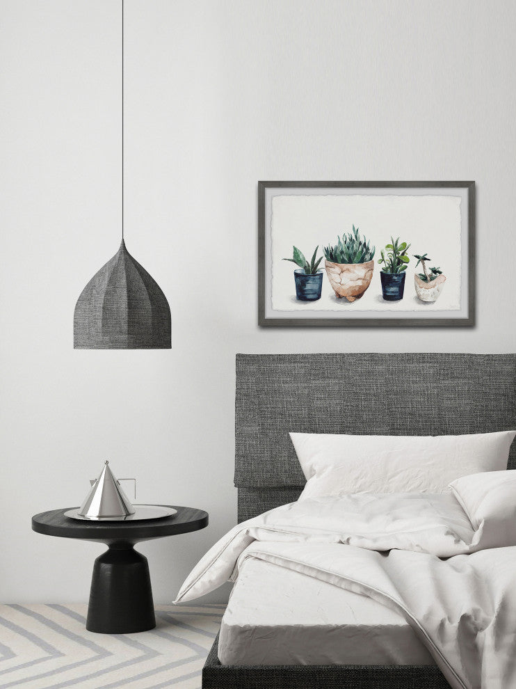 "Multi Colored Planters" Framed Painting Print