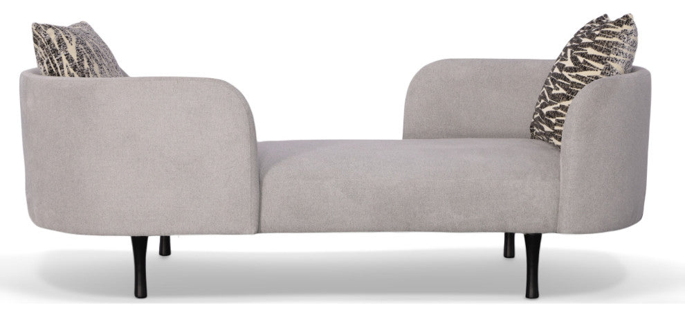Divani Casa Jamie Glam Light Blue Fabric Two Seater Chaise