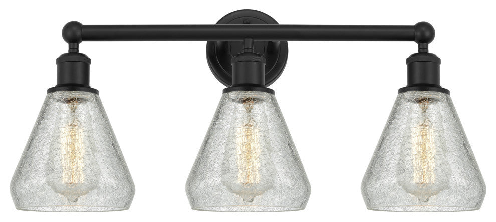 Innovations 616-3W-BK-G275 Conesus 3 Light 24" Bath Vanity Light, Matte Black