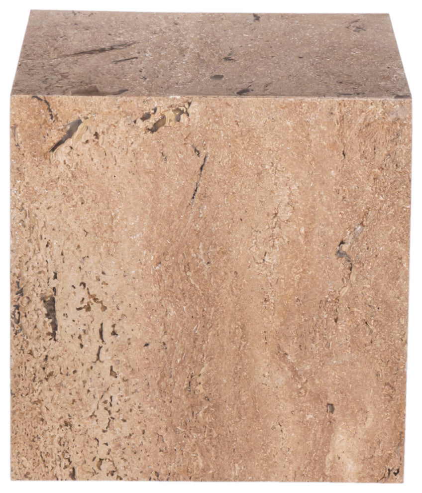 Canova Travertine End Table, Beige, End Table