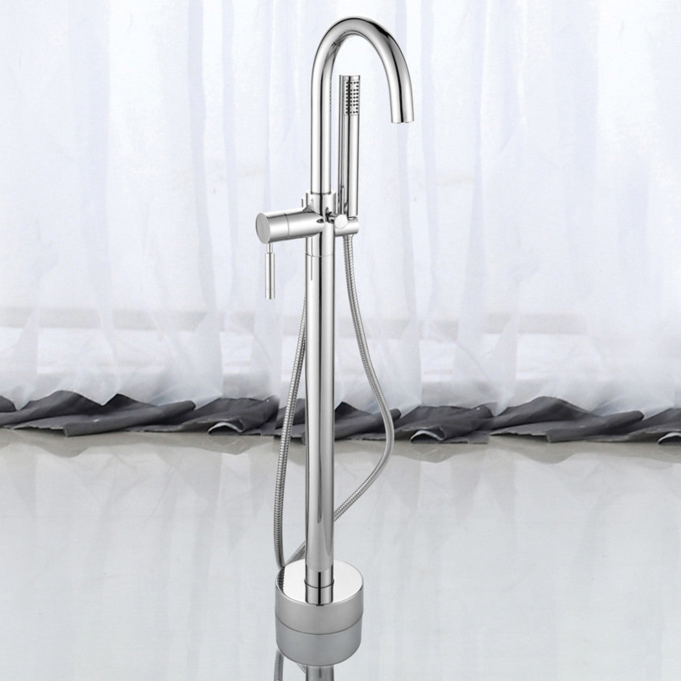 Athena Freestanding Tub Faucet With Handheld, Chrome