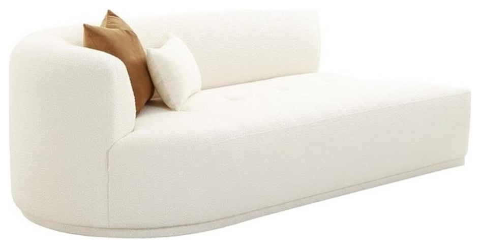 Fickle Cream Boucle Modular Left Arm Facing Loveseat