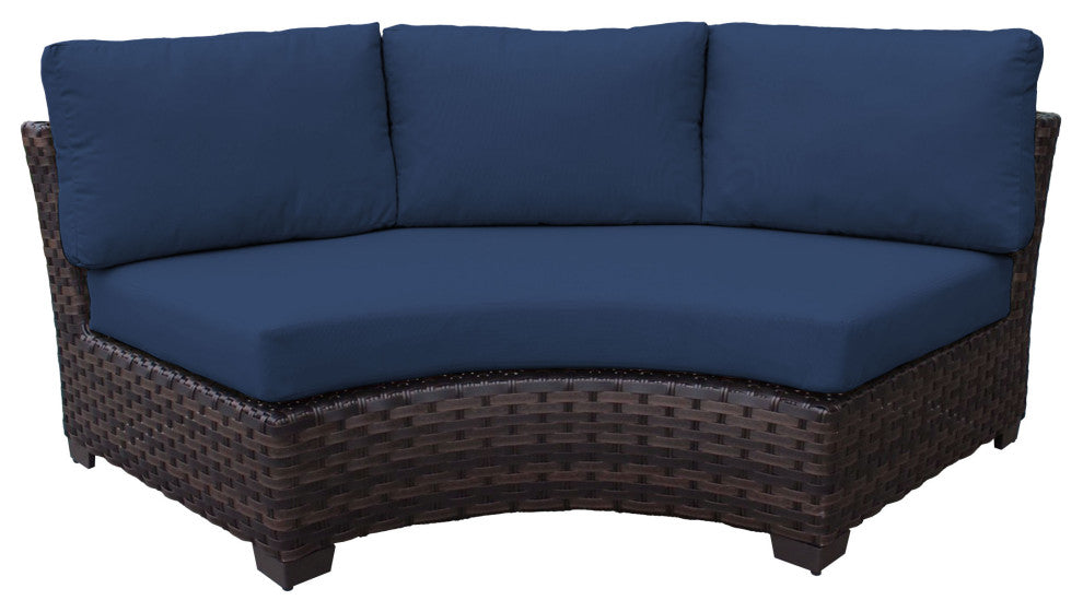 kathy ireland River Brook 6 Piece Wicker Patio Furniture Set, Midnight